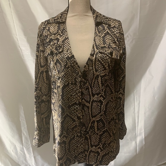 MOSSMAN The venomous shirt black and tan print size 2 - Picture 1 of 12